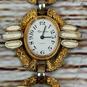 Majestime 17 Jewels Oval Face Vintage Gold Tone Bracelet Watch Women Tested